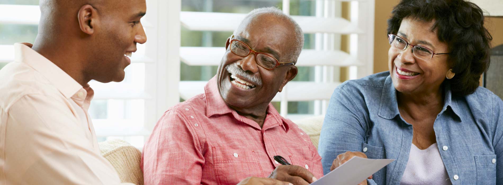 Financial planning discussion with old couple